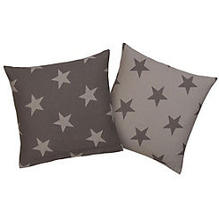 My Home Stella Pack of 2 Star Patterned Cushion Covers