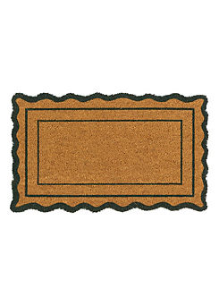 My Mat Green Scalloped Border Coir 45 x 75 cm Doormat