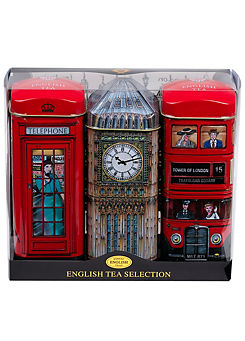 New English Teas Heritage Fine English Tea Selection Triple Tall Tin Gift Pack