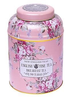 New English Teas Vintage Floral Deluxe Tea Caddy - Blush