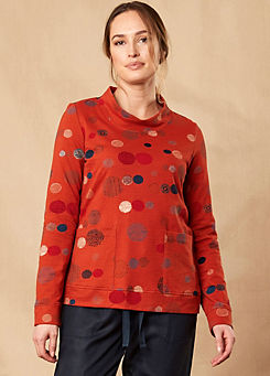Nomads Cotton Orb Print Stand Collar Top