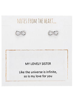 Notes From The Heart -My Lovely Sister - Infinity Earrings