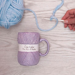 Novelty ’Crocheter: One Armed Hooker’ Purple Crochet Mug