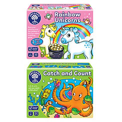 Orchard Toys Rainbow Unicorns & Catch & Count Games Bundle