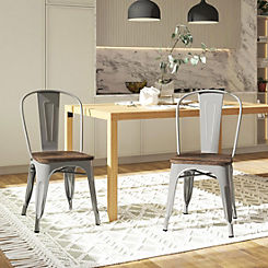 Pair Fusion Metal Dining Chairs