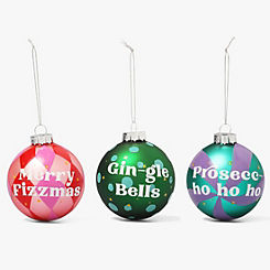 Paperchase Slogan Baubles - Set of 3