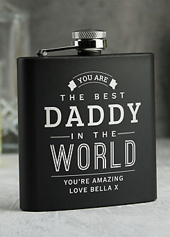 Personalised Momento Personalised Best in the World Black Hip Flask