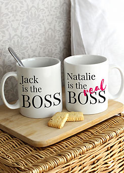 Personalised Momento Personalised Boss & Real Boss Mug Set