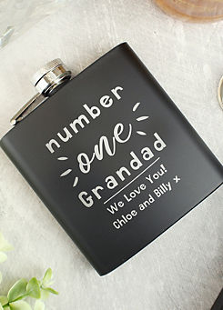 Personalised Momento Personalised Number One Dad Black Hip Flask