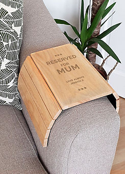 Personalised Momento Personalised Reserved For Wooden Sofa Arm Tray
