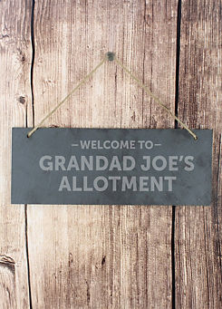 Personalised Momento Personalised Welcome To... Hanging Slate Sign