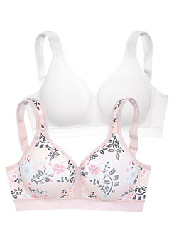 Petite Fleur Pack of 2 Non Wired Bras