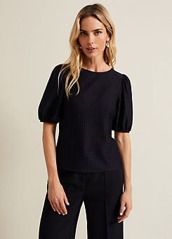 Phase Eight Adley Texture Bubble Sleeve Top