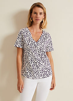 Phase Eight Alice Leaf Print Top