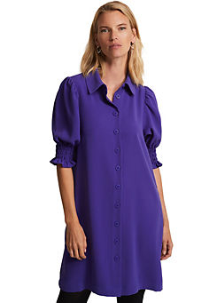 Phase Eight Candice Purple Button Mini Dress