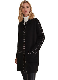 Phase Eight Cassidy Black Knitted Coat