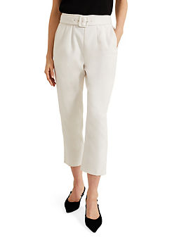 Phase Eight Gaia Neutral Tapered Tailored Trousers