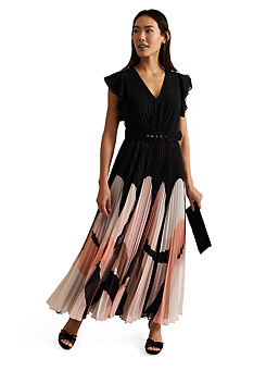 Phase Eight Isla Printed Skirt Ruffle Top Maxi Dress