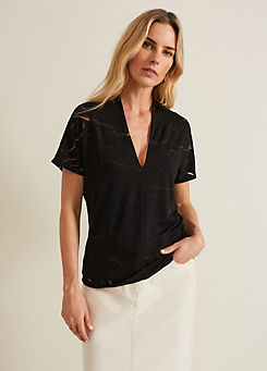 Phase Eight Linda Linear Leaf Burnout Top