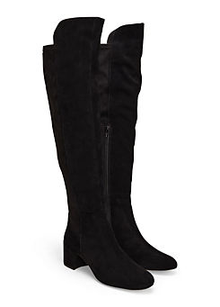 Phase Eight Milly Black Leather Knee High Boots