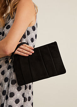 Phase Eight Suede Pleated Clutch Bag