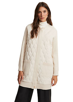 Phase Eight Zadie White Quilted Knit Coatigan