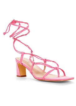 Pink Rose Lace-Up Sandals