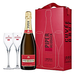 Piper Heidsieck NV Brut 75cl & Glasses Gift Pack