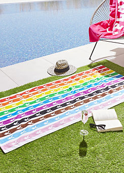 Playboy Rainbow Bunny 100% Cotton Beach Towel