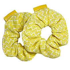 Popmask Pack of 2 Yellow Microfiber Hair Scrunchies