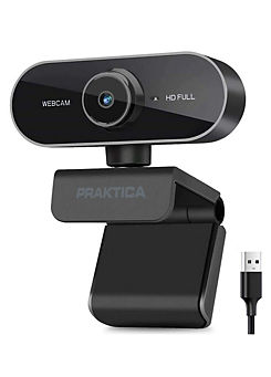 Praktica Webcam Full HD Auto Focus USB-A Built in Microphone