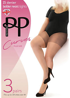 Pretty Polly Pack of 6 Curves 15 Denier Ladder Resist Tights