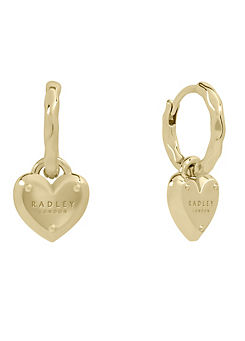 Radley London 18ct Gold Plated Padlock Heart Charm Hoop Earrings