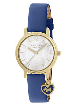 Radley London Gold Plated Sapphire Blue Leather Strap Watch