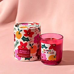 Raspberry Blossom Pink Glass Candle