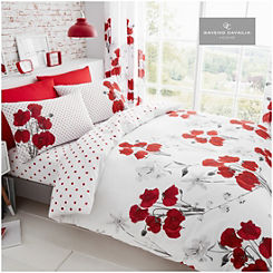 Reversible Poppy Duvet Cover & Standard Pillowcase Set