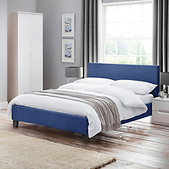 Rialto Blue Linen Fabric Bed Range
