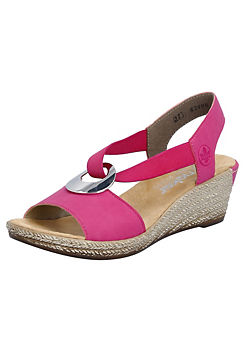 Rieker 624H6 Ladies Pink Elasticated Sandals