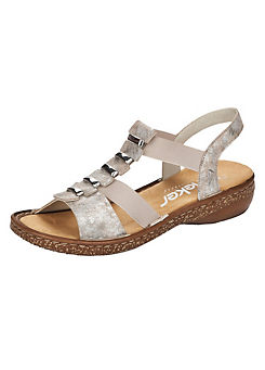 Rieker 62850 Ladies Metallic Elasticated Sandals