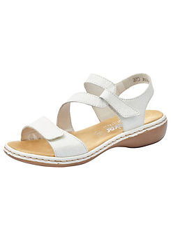 Rieker 659C7 Ladies White Hook & Loop Sandals