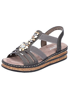 Rieker Gemstone Embellished Strappy Sandals