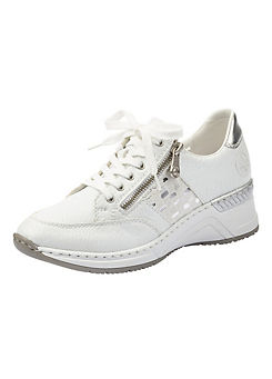 Rieker N4322 Ladies White Zipper Shoes