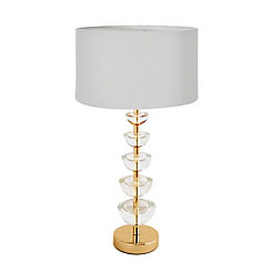 STAR by Julien Macdonald Rosa Glass & Antique Brass Table Lamp
