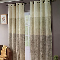 Sandown & Bourne Ash Leaf Pair of Unlined Eyelet Curtains