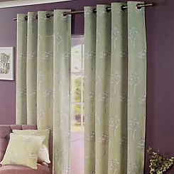 Sandown & Bourne Watercolour Tree Pair of Unlined Eyelet Curtains