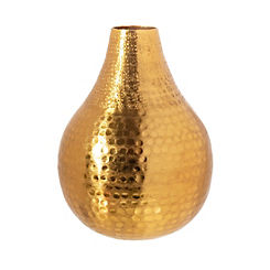 Sass & Belle Hammered Metal Pear Shaped Vase