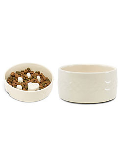 Scruffs Icon Slow Feeder 16cm & Drink Bowl 15cm Set for Dogs or Cats