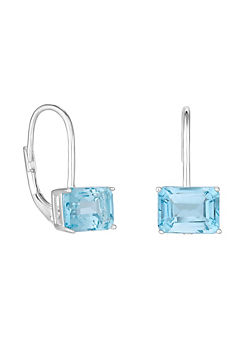 Simply Silver Sterling Silver 925 Blue Topaz Fish Hook Earrings