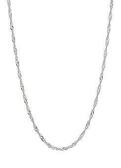 Simply Silver Sterling Silver 925 Diamond Cut Singapore Silver Chain Necklace