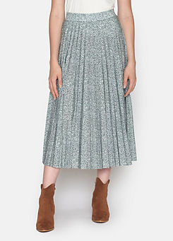 Sisters Point Long Pleated Print Skirt